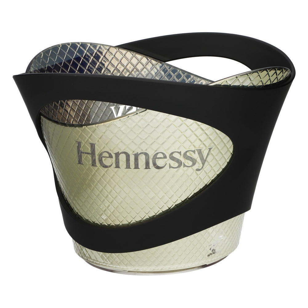 Hennessy Whiskey LED Cooler Ice Cube Container Rechargeable Battery Gold/Black Large