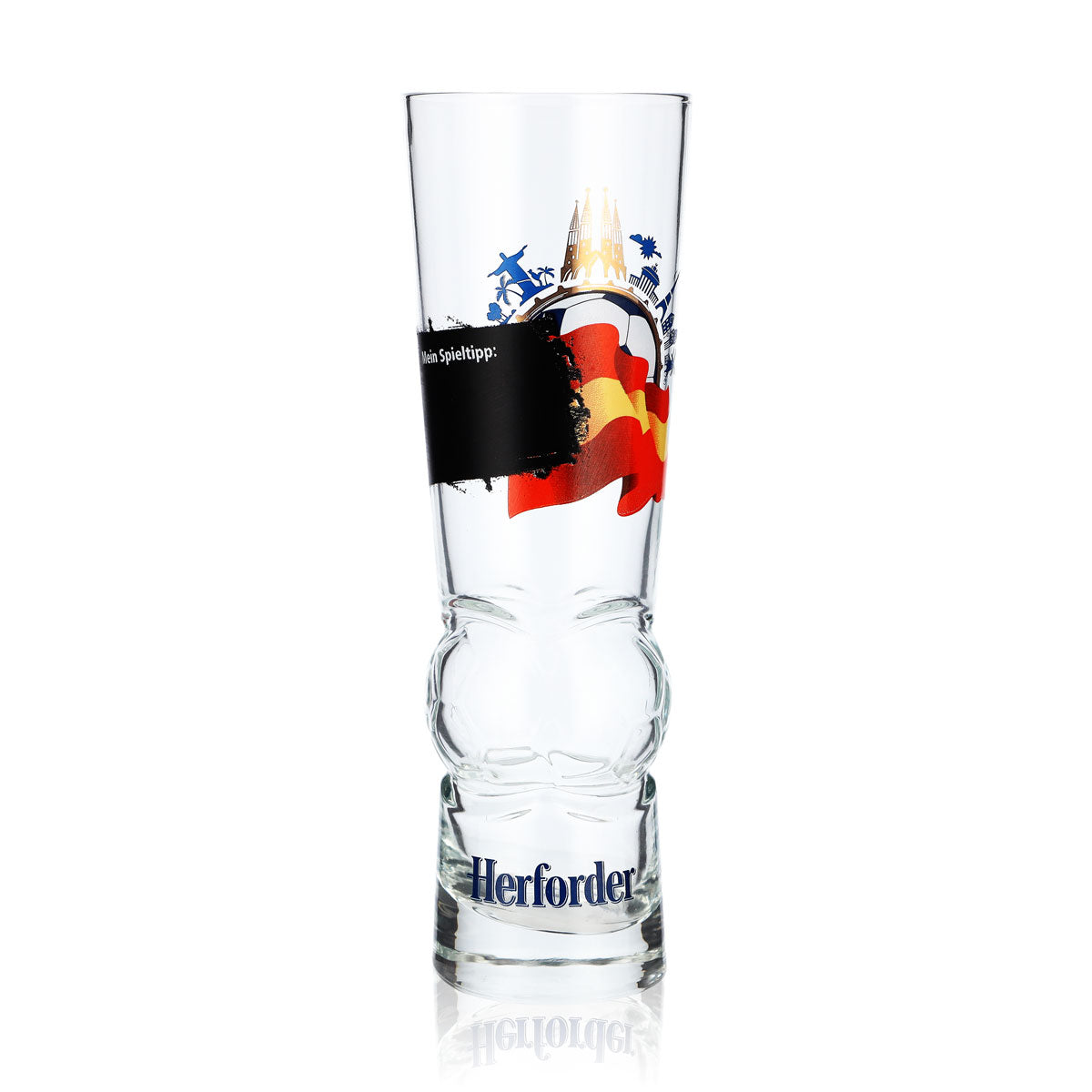 Herforder Brewery Beer Glass, 0.3 L, "Spain" Fan Cup, Soccer Collector's Glass