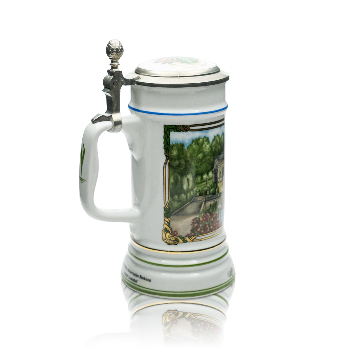 Herrbräu Beer Mug Glass Annual Mug 1995 Pewter Lid Certificate Collector's Tankard – View 2