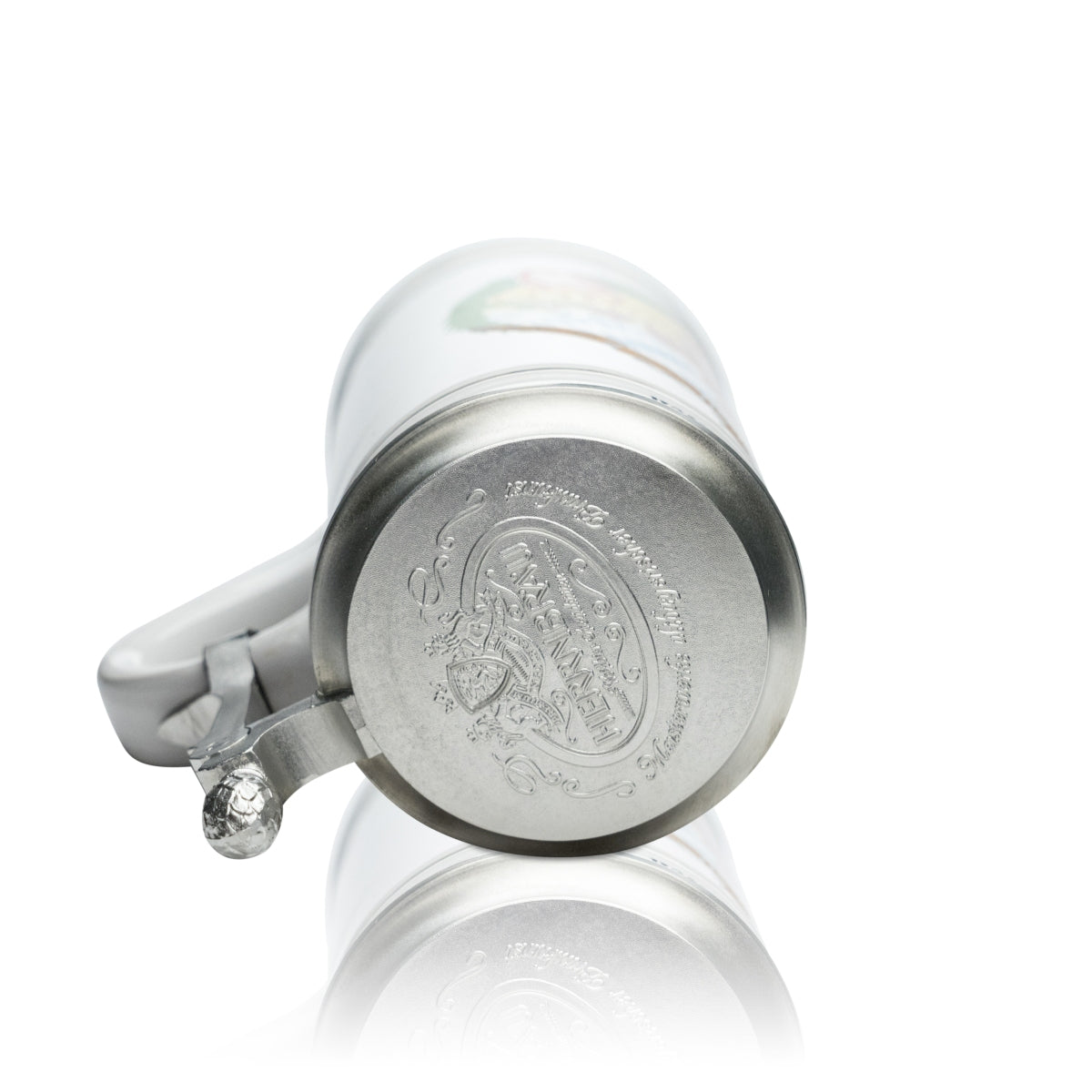 Herrbräu collector's glass 0.5 l beer mug Bavarian traditional costume 2001 pewter lid Rare – View 3