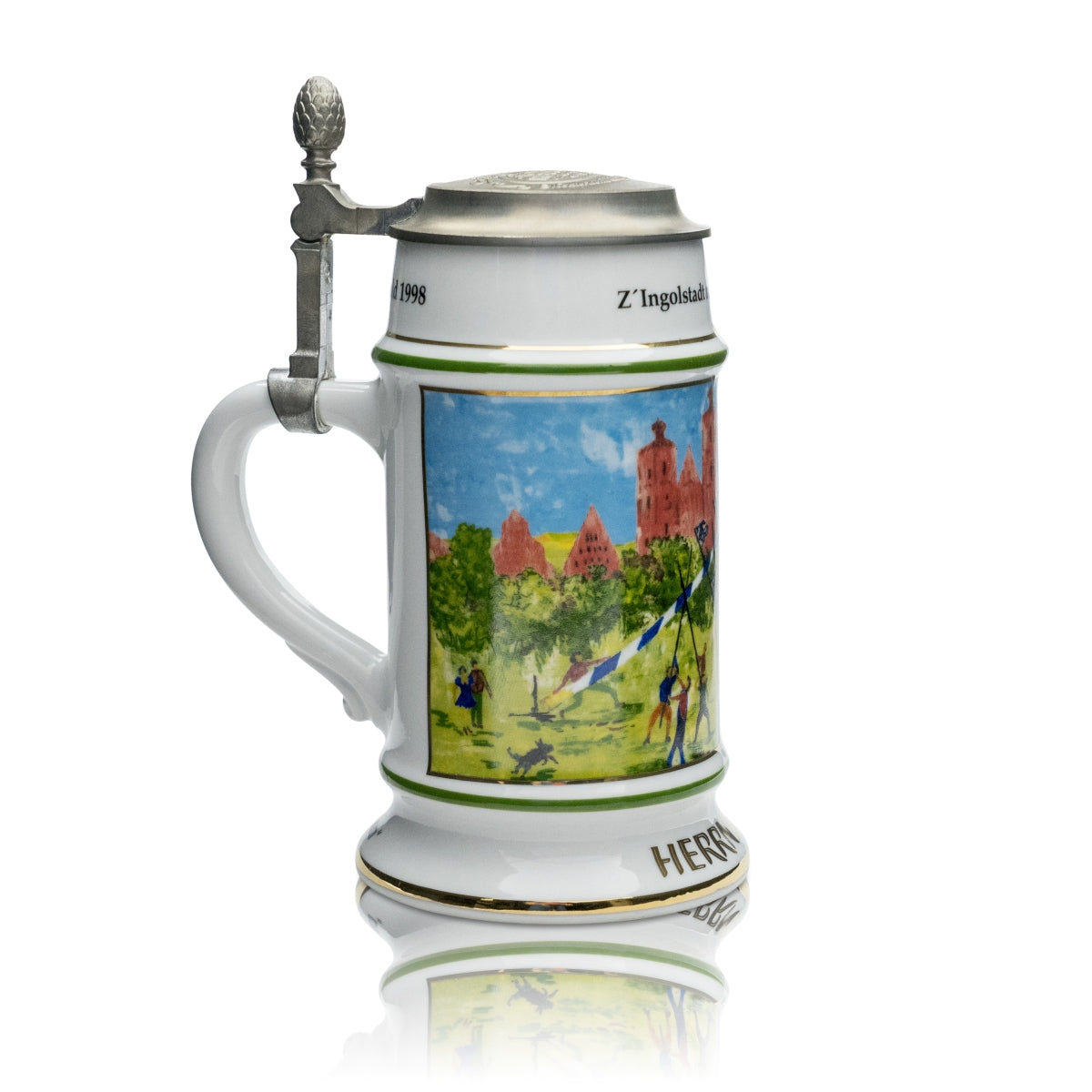 Herrnbräu collector's glass certificate 0.5 l beer mug Christian Seybold 1998 lid – View 2