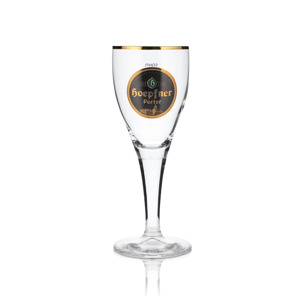 Hoepfner beer glass 0,2l goblet porter gold rim tulip brewery Kralsruhe Baden – View 2