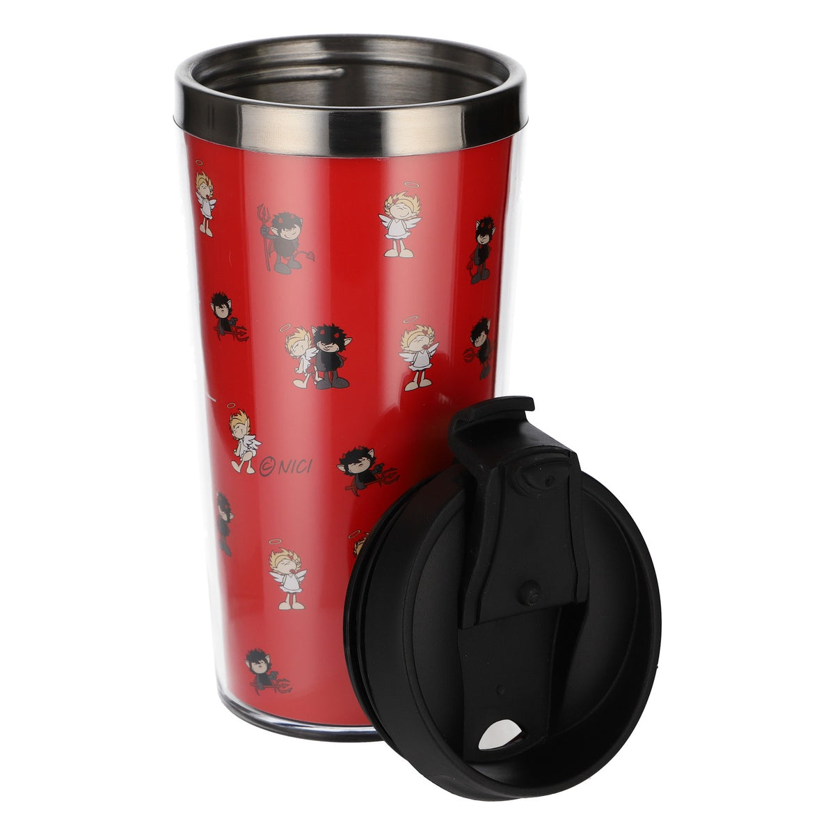Höllensprudel Water Cup, Insulated Cup with Lid, 0.5 L, Reusable, Red Design – View 4