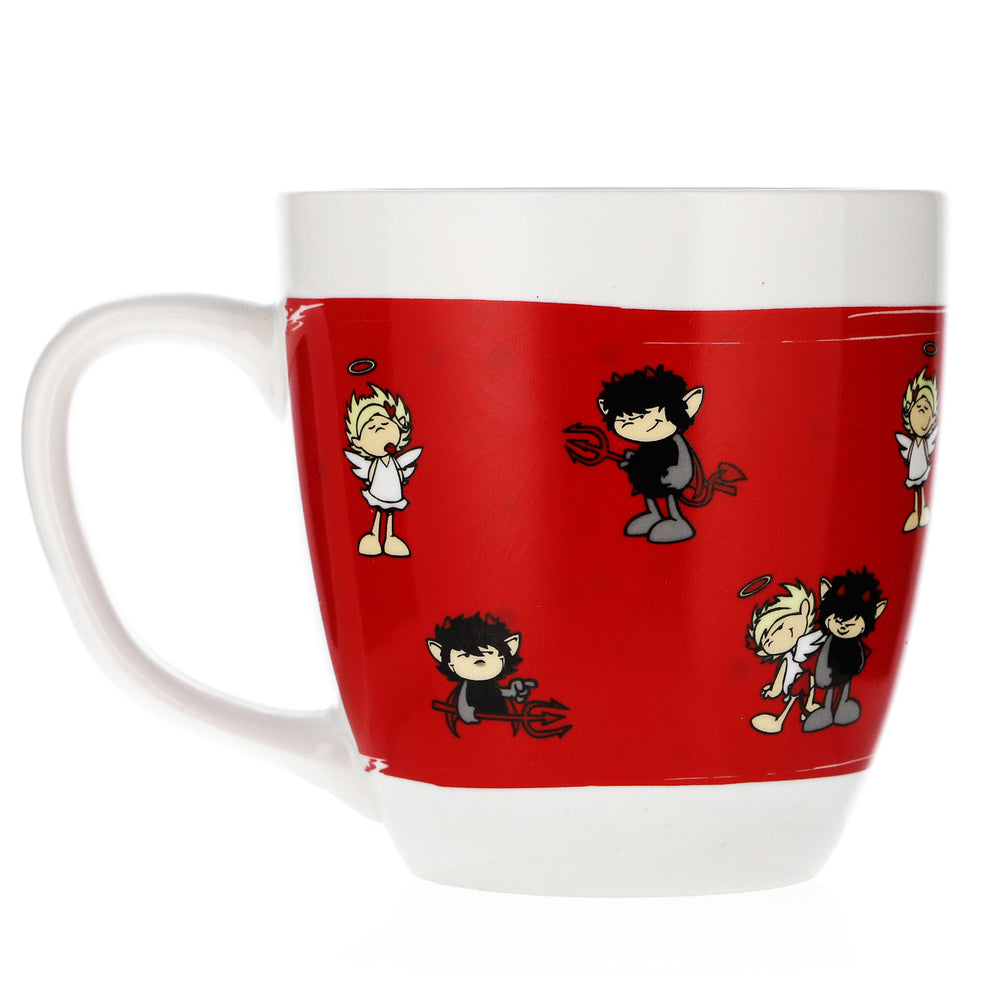 Höllensprudel Water Glass 0.3 L Coffee Mug Devil & Angel Red Ceramic Mug