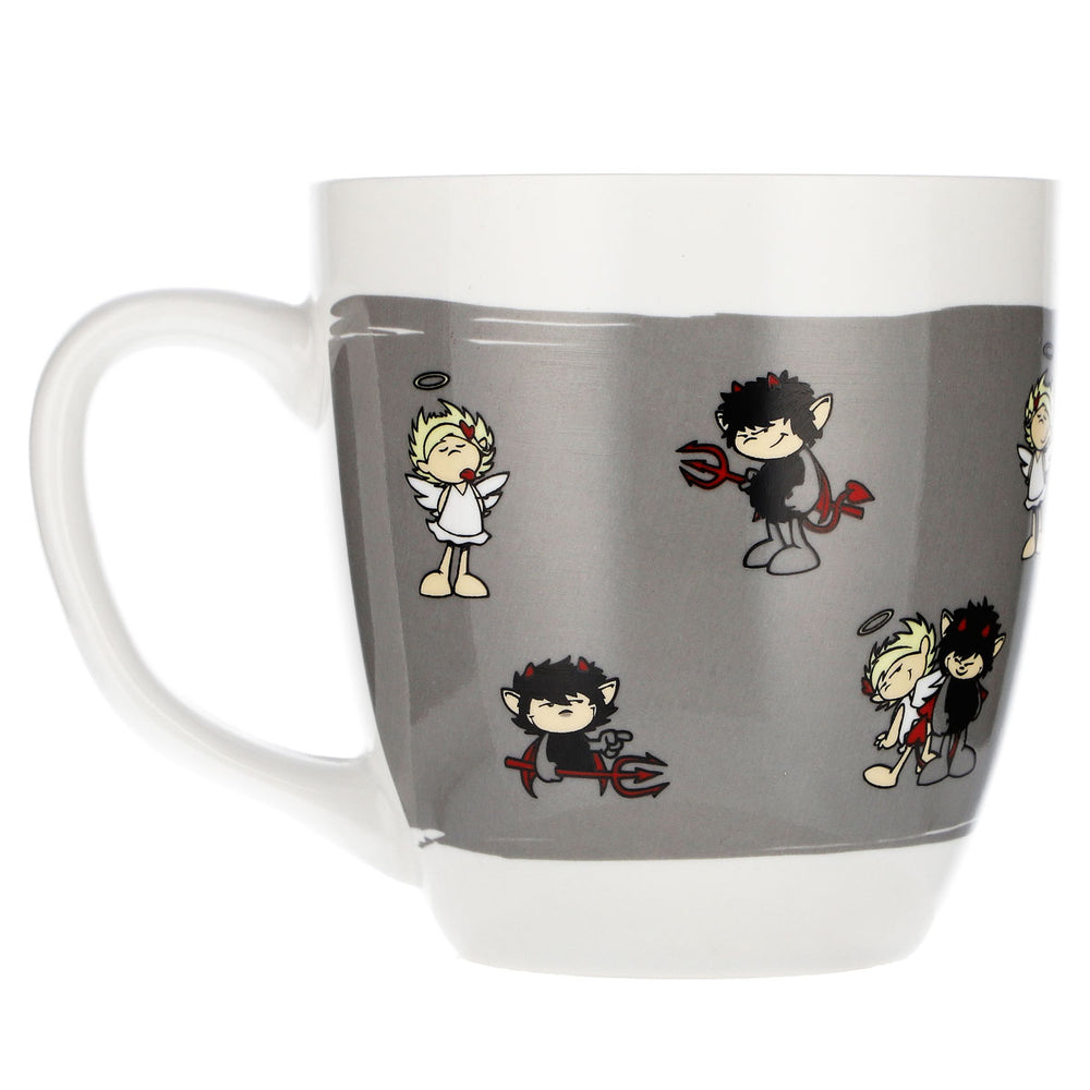 Höllensprudel Water Glass 0.3 L Coffee Cup Devil & Angel Gray Ceramic Cup