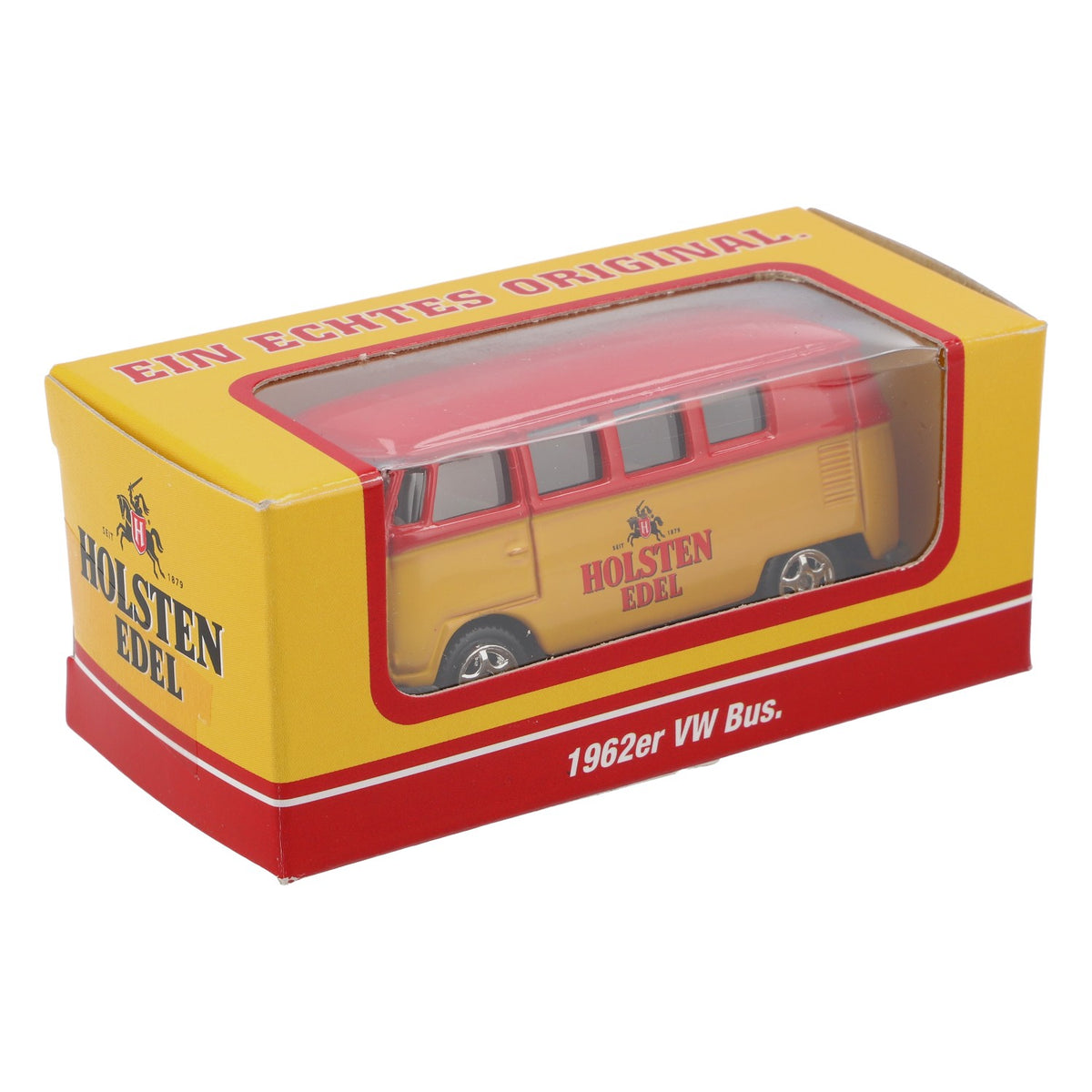 Holsten Beer Model Car 1962 VW Bulli Car Model Scale 1:64 Red/Yellow – View 6