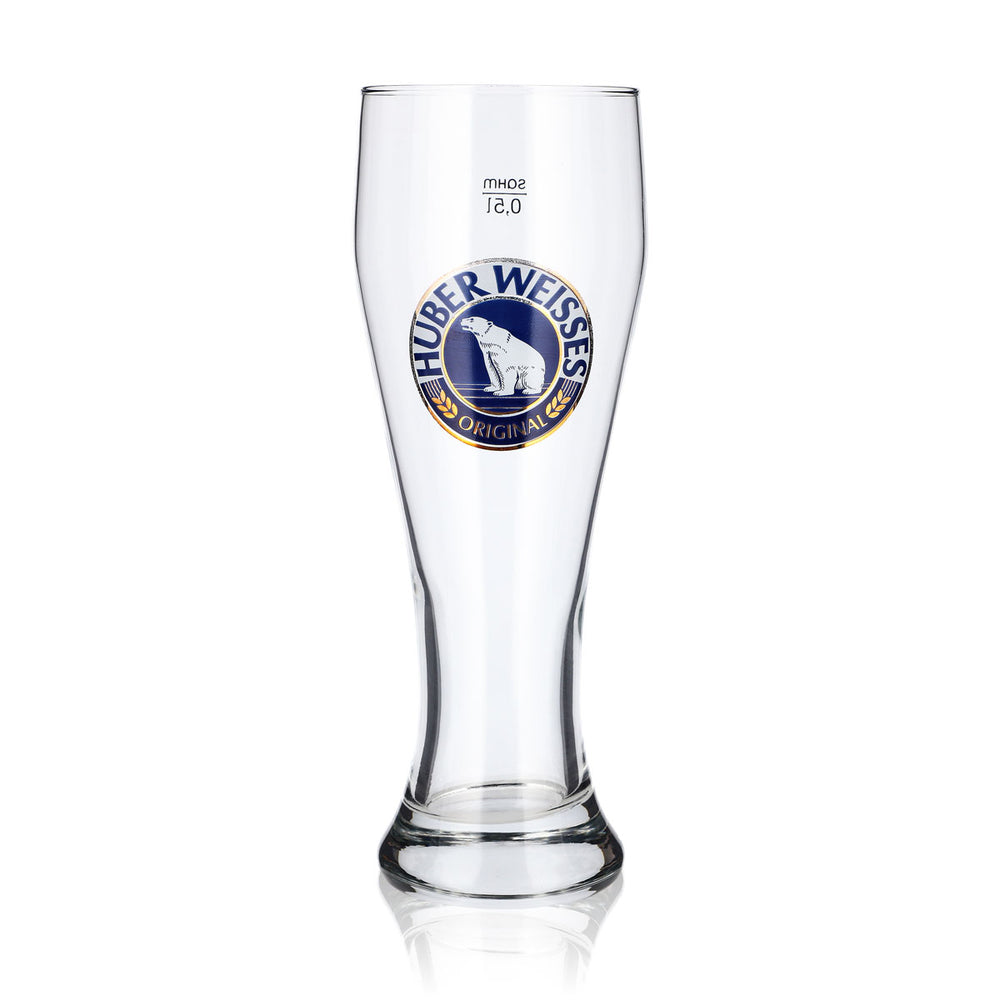 Huber Weisse Beer Glass 0.5 L Wheat Beer Glass, Cream-Colored Wheat Beer Glass, Hefeweizen Glass