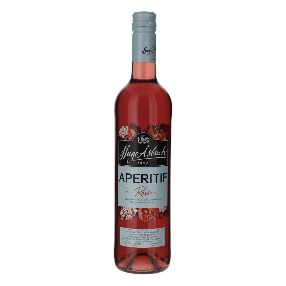 Hugo Asbach Wine Bottle 0.75l Aperitif Rose 15% vol.