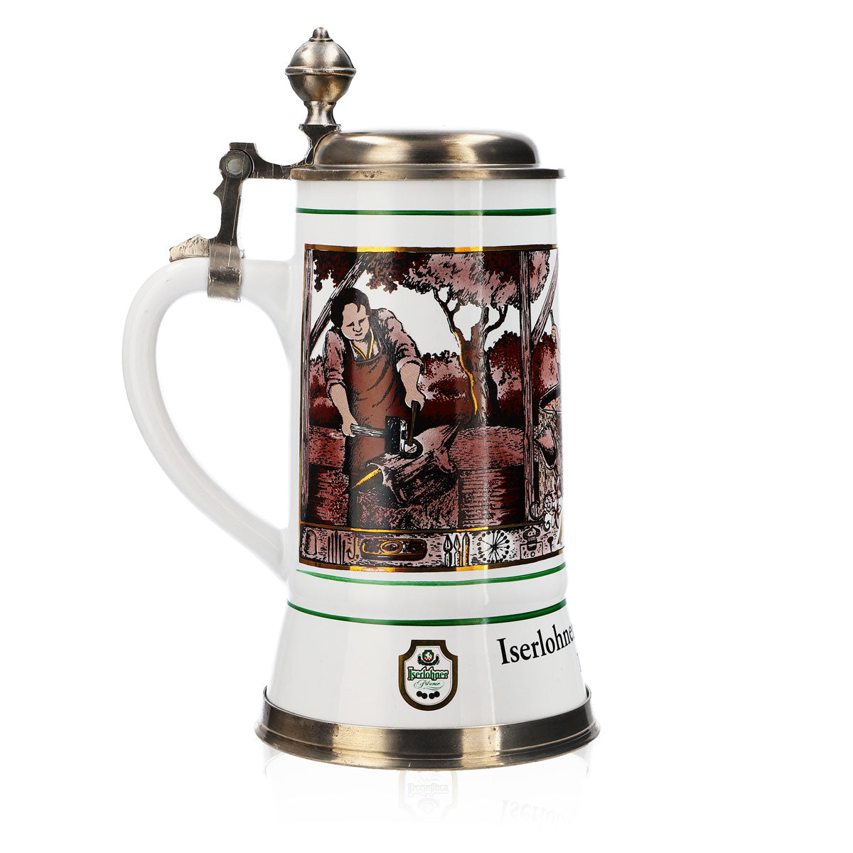 Iserlohn beer glass Annual mug 1996 Stoneware mug Seidel pewter lid 1.09 l mug – View 3