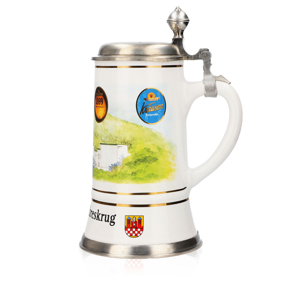 Iserlohn beer glass Annual mug 2001 Stoneware mug Seidel pewter lid 0.65 l mug – View 5