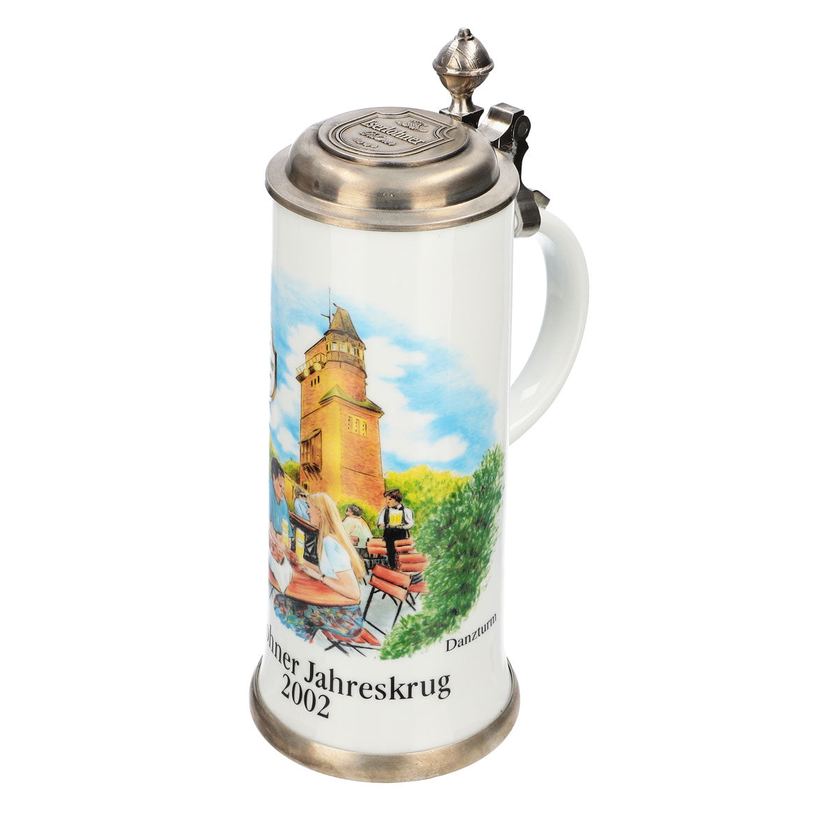 Iserlohn beer glass Annual mug 2002 Stoneware mug Seidel pewter lid 0.65 l mug – View 6