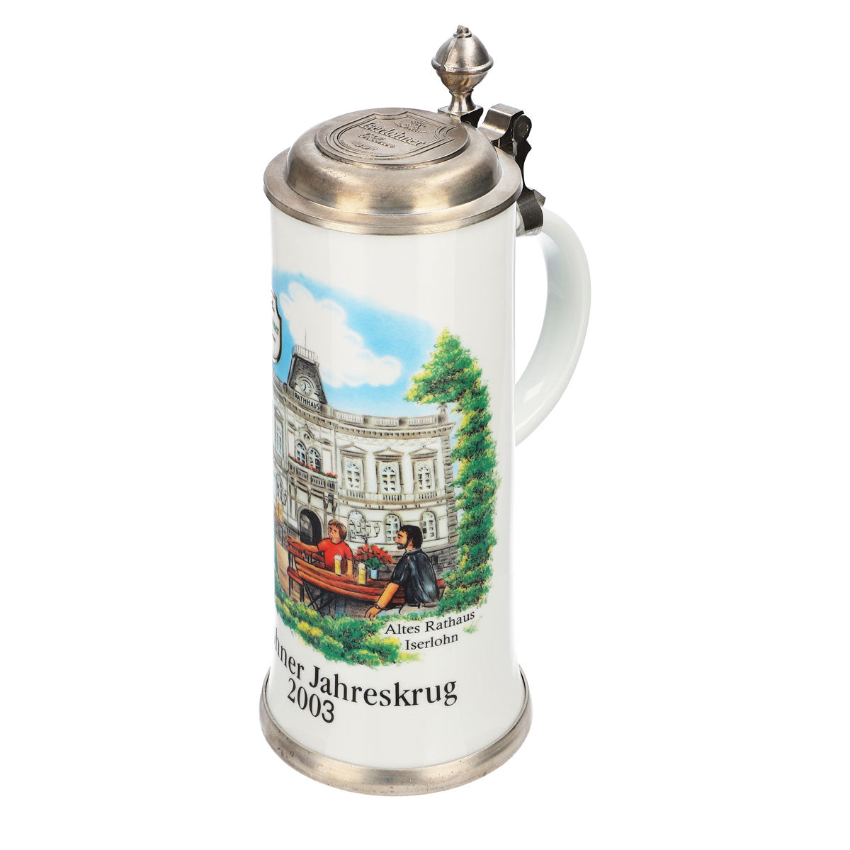 Iserlohn beer glass Annual mug 2003 Stoneware mug Seidel pewter lid 0.88 l mug – View 6