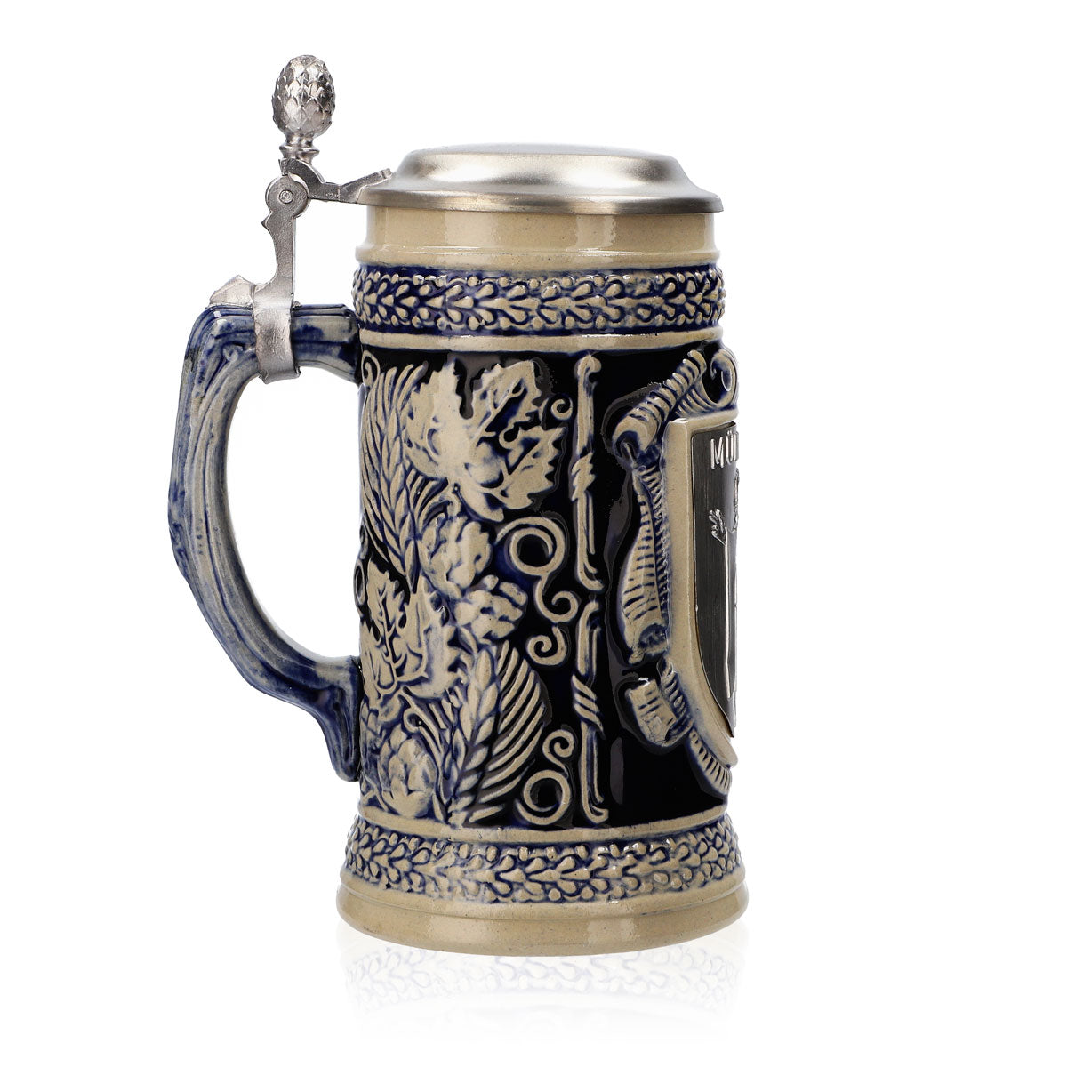 Iserlohn beer glass stoneware mug Seidel pewter lid 0.64 l mug "Munich" – View 3