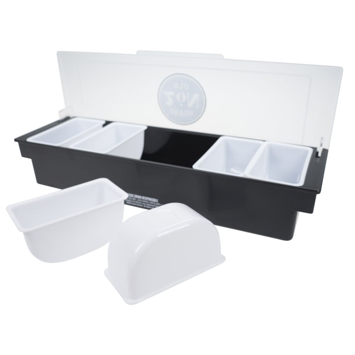 Jack Daniels Barcaddy XL Black 6 Compartments Lid Bar Accessories Bartool Bartender – View 4