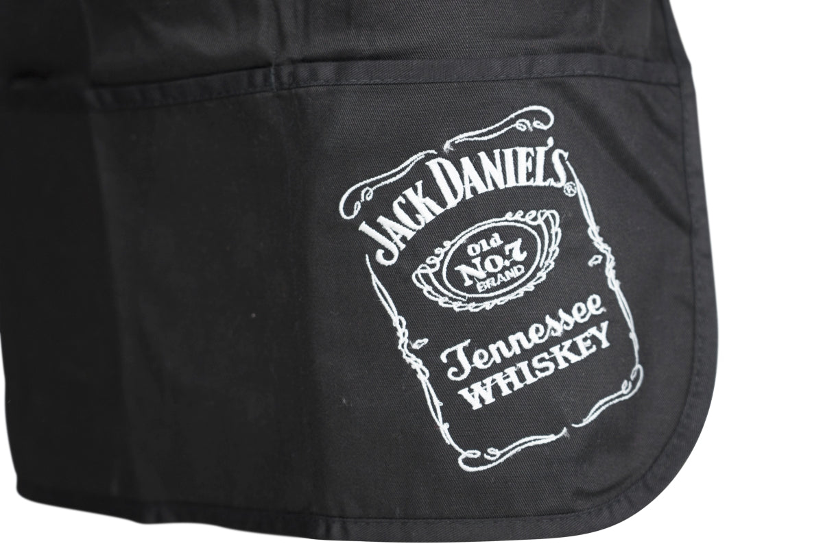 Jack Daniels waiter apron, waist tie, short pocket, service, catering – View 3