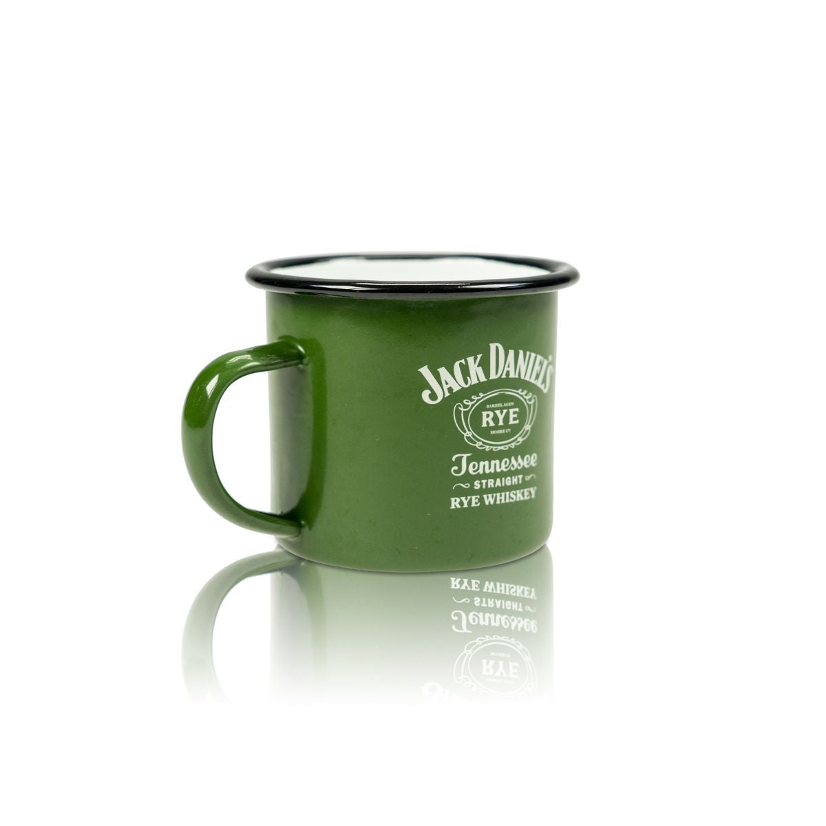 Jack Daniels Metal Mug 0.35l Handle Glass Mug Green RYE Whiskey Edition – View 2