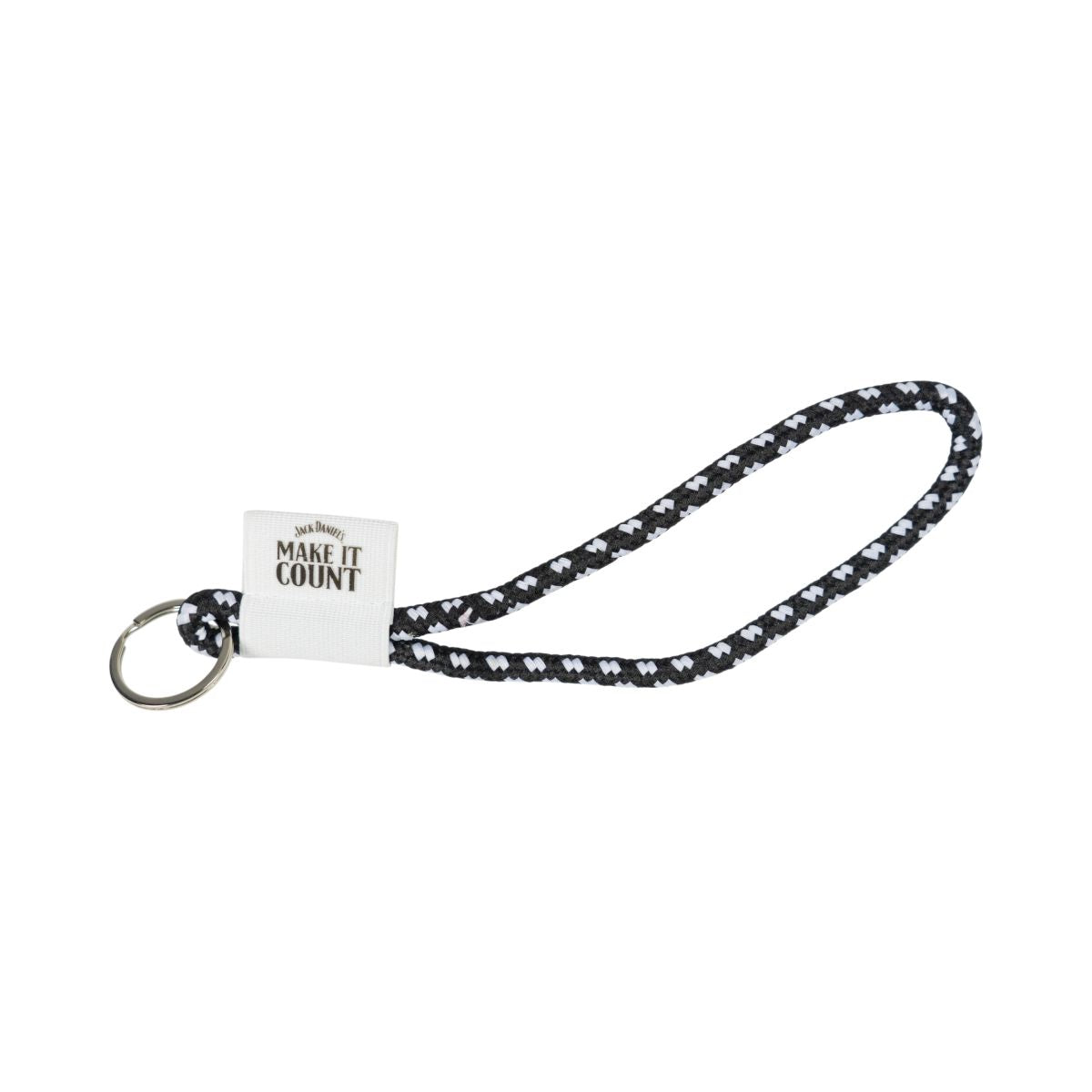 Jack Daniels Key Chain Lanyard Batch Holder Black and White Make it count