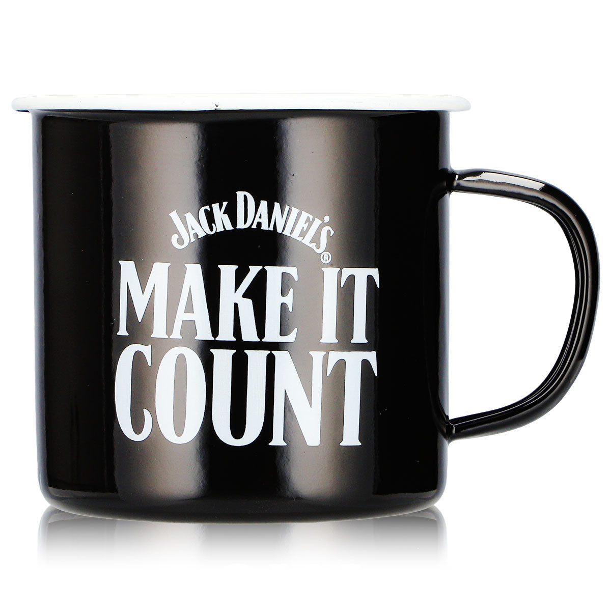 Jack Daniels Whiskey Glass, 0.54 L, "MAKE IT COUNT" Mug, Black