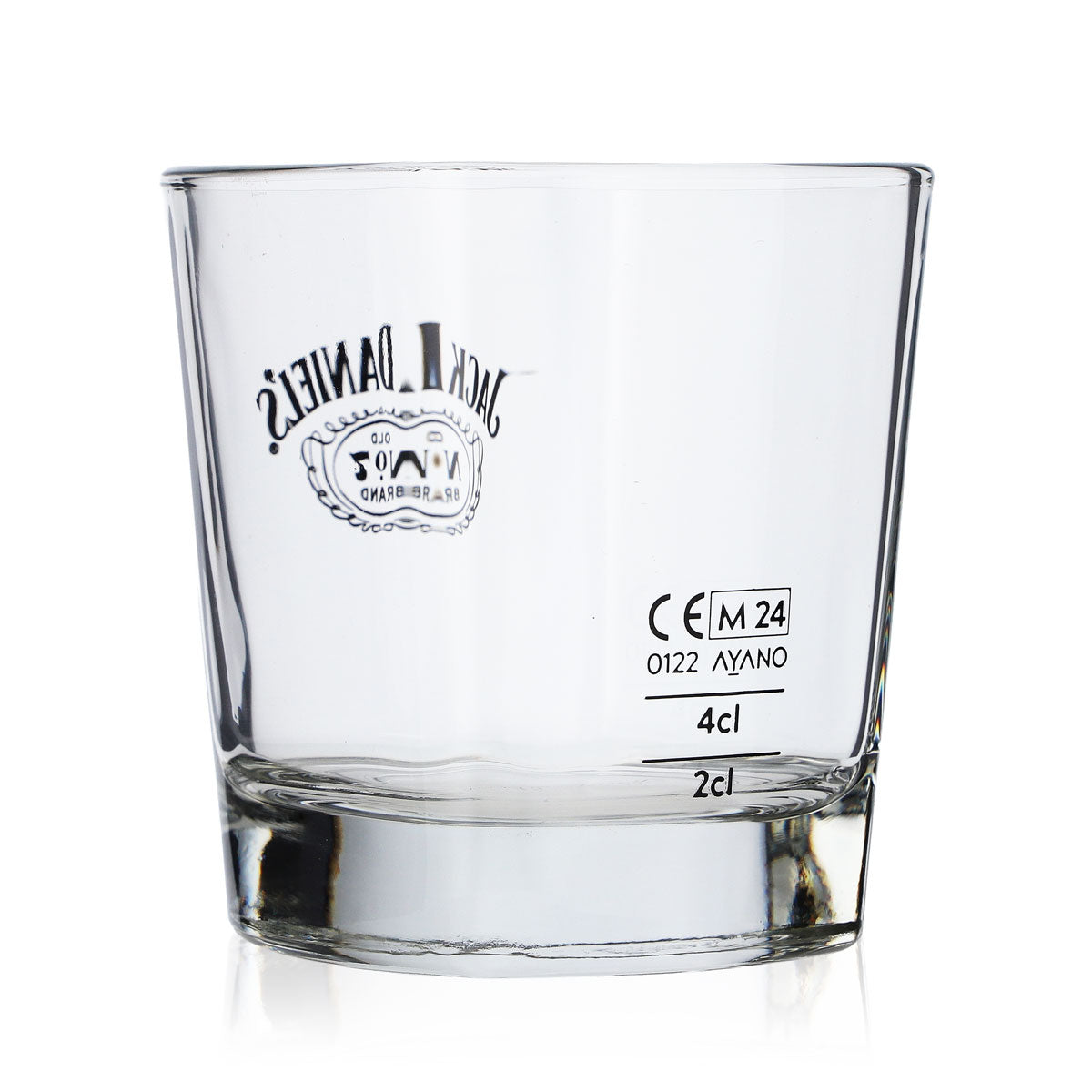 Jack Daniels Whiskey Glass 2cl/4cl Tumbler, straight design with winged logo – View 2