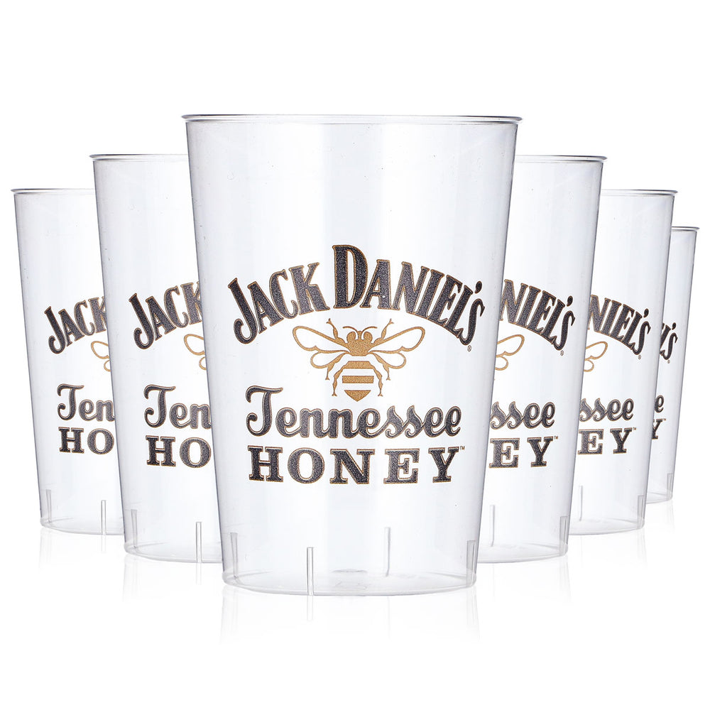 Jack Daniels Whiskey Glass, Pack of 40, 0.1 L, Honey Logo, Plastic Disposable Cups