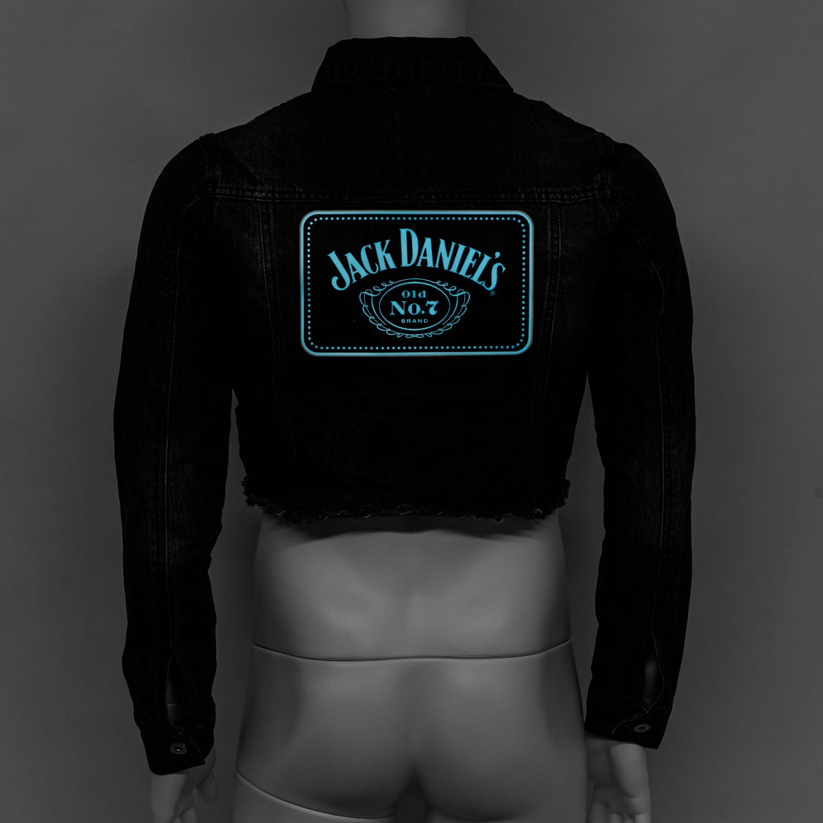 Jack Daniels Whiskey Glass LED Size M Blended Fabric Whiskey Girly Short Jeans Jacket No. 7 – View 6