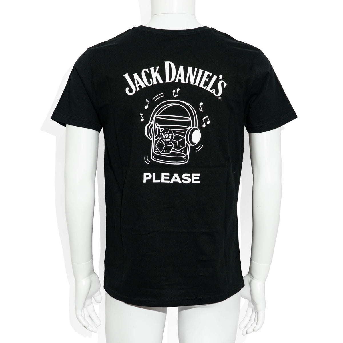 Jack Daniels Whiskey Glass Round Neck Unisex T-Shirt "Please" Cotton – View 3