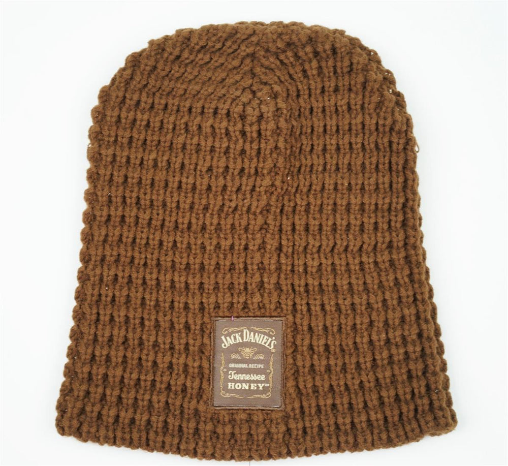 Jack Daniels Whiskey Beanie Brown Knitted Beanie New Winter Hat Cap Honey Brown