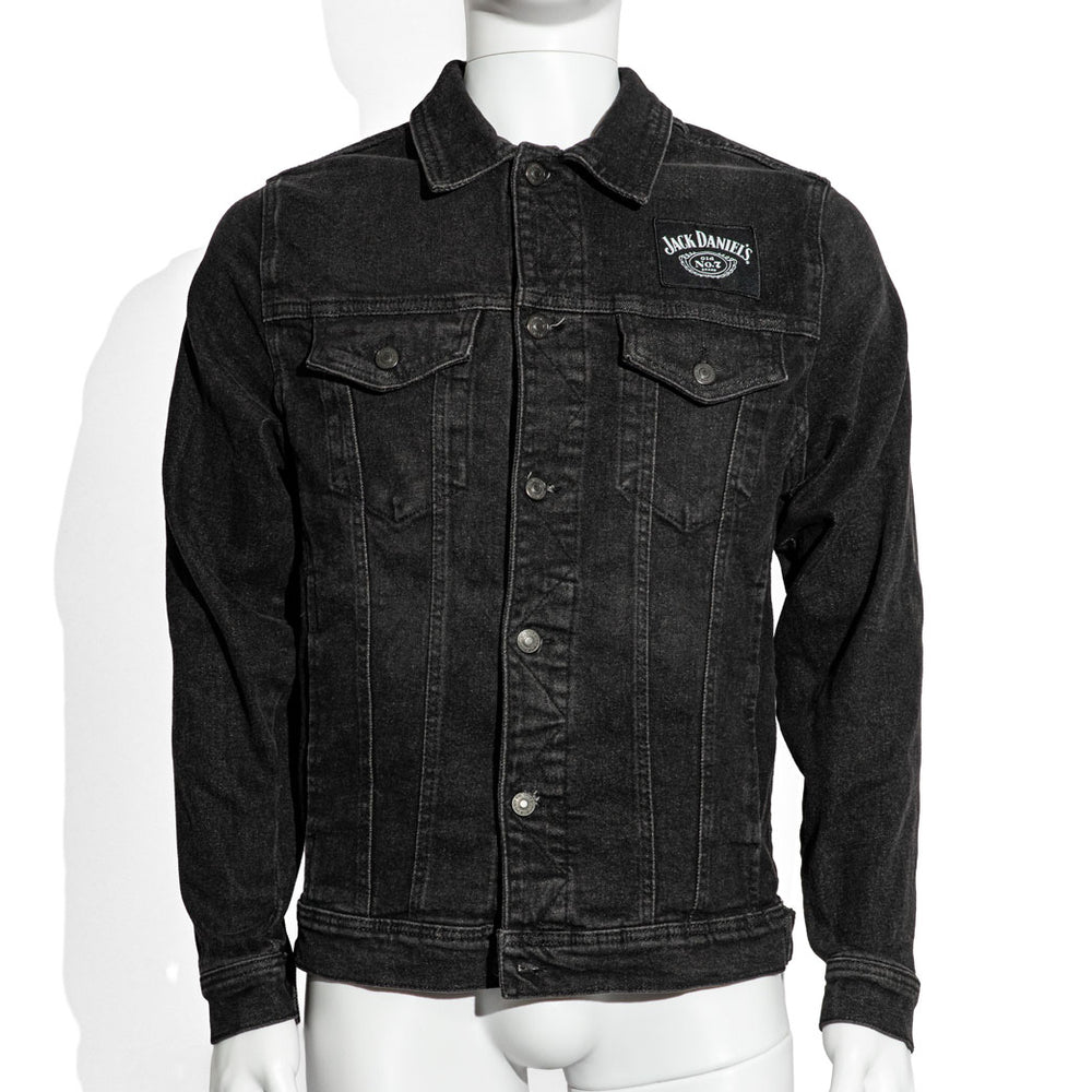 Jack Daniels Whiskey Men's LED Denim Jacket Long Festival Jacket No. 7 Size M