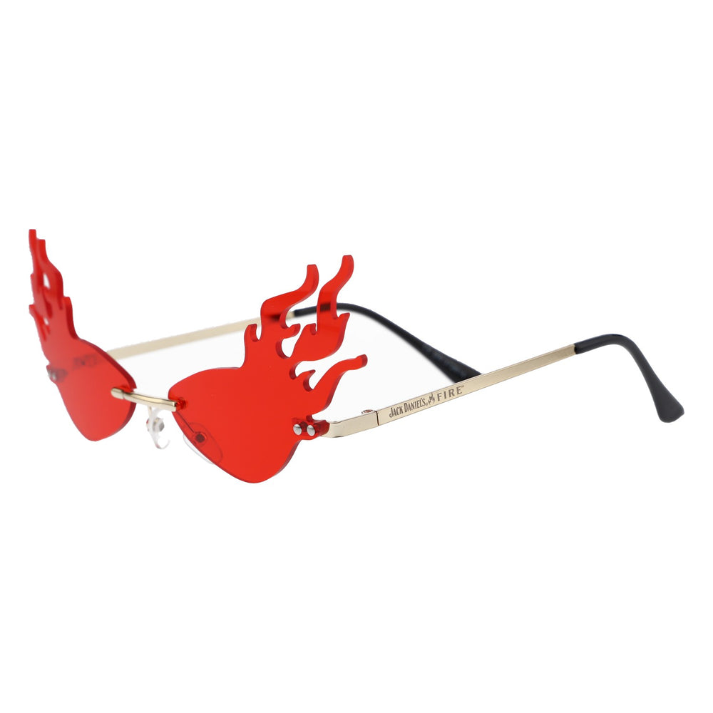 Jack Daniels Whiskey Sunglasses Metal Party Glasses Flames Red
