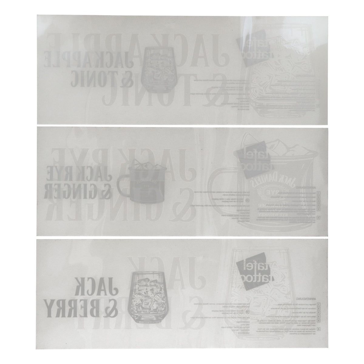 Jack Daniels Whiskey Table Tattoo 40x15 cm "Jack & Berry" + Glass – View 2