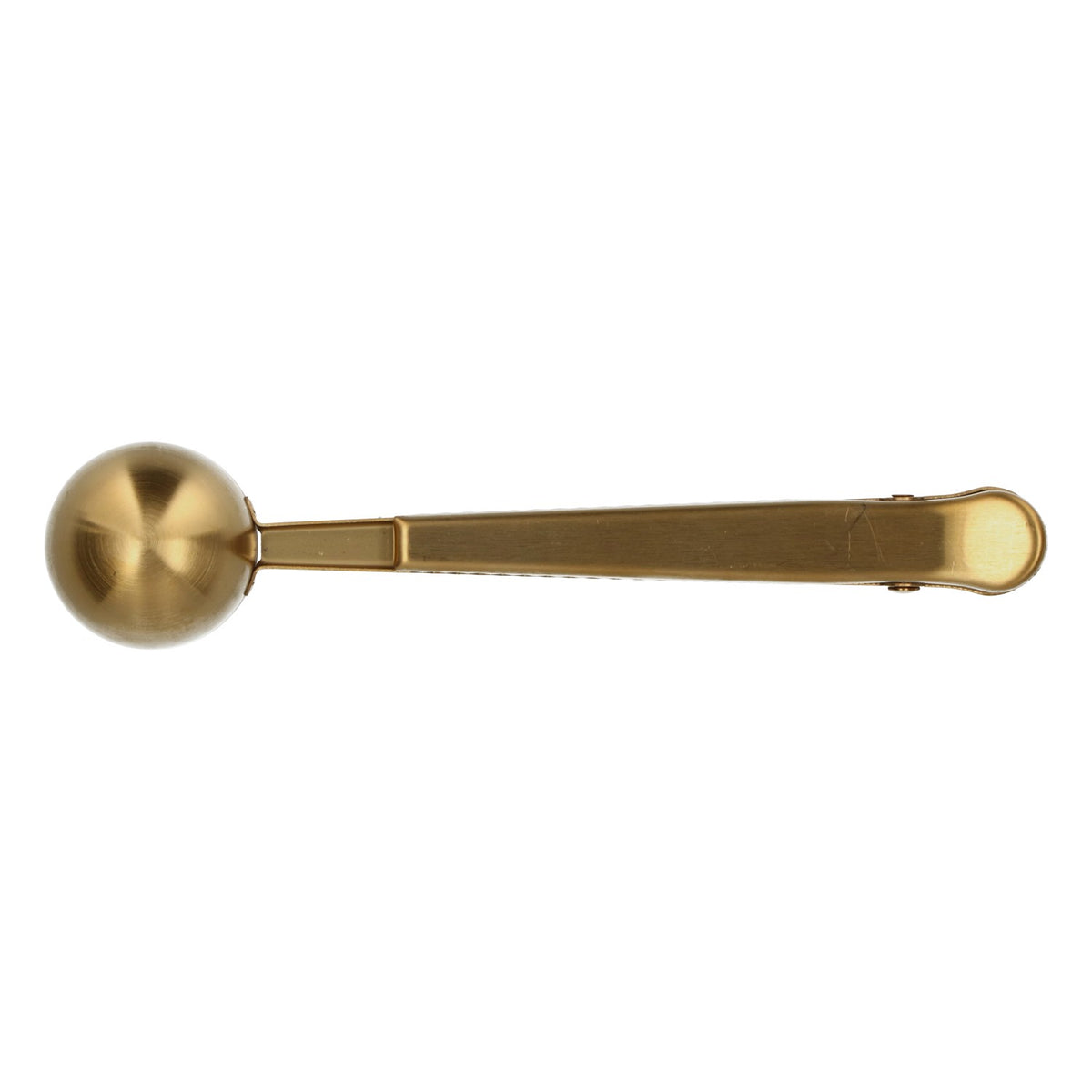 Jacobs Coffee Scoop: Gold Metal Measuring Spoon with Clip and Bag Closure – View 5
