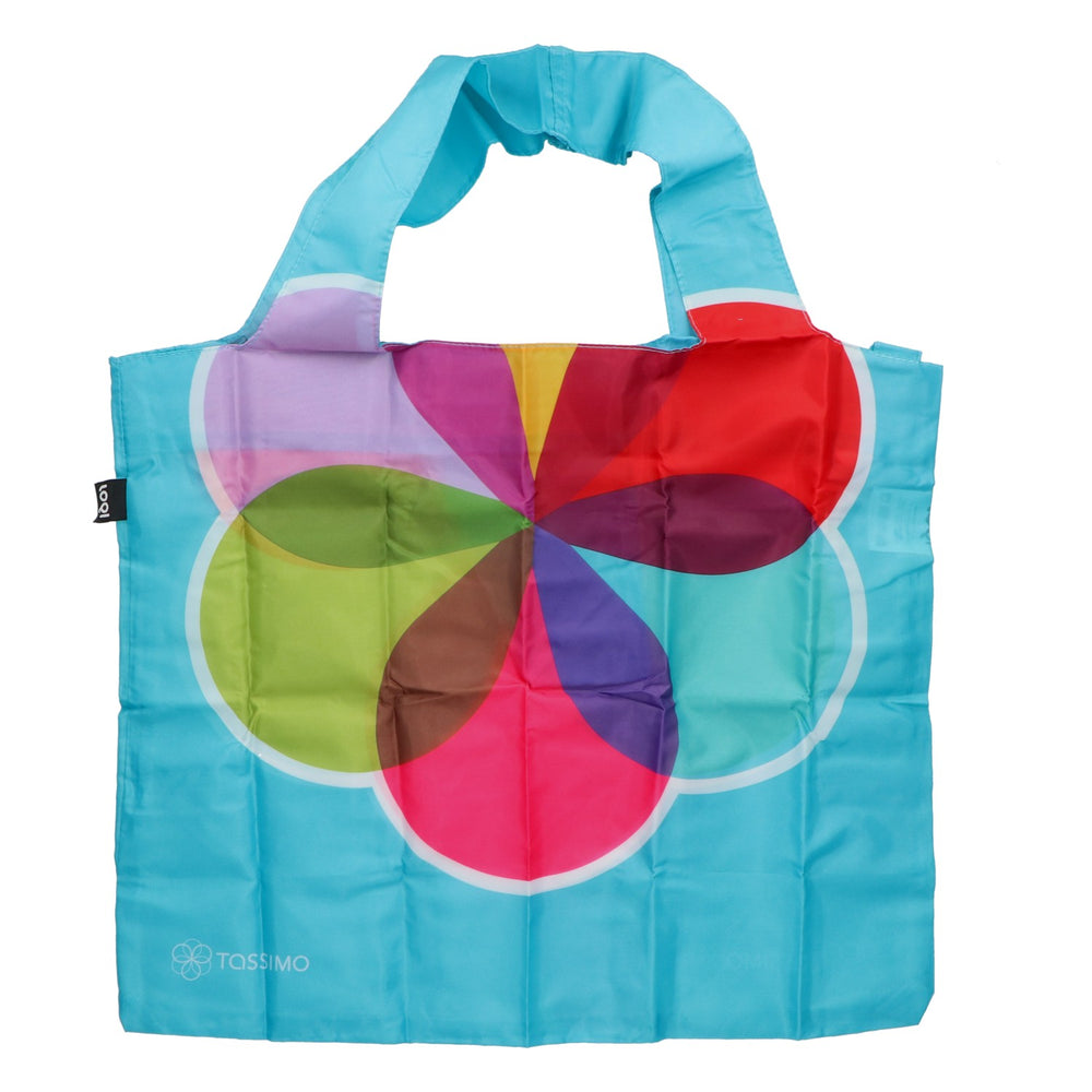 Jacobs LOQI TASSIMO Shopping Bag, Foldable Shopper Bag, Blue with Colorful Patterns, Polyester