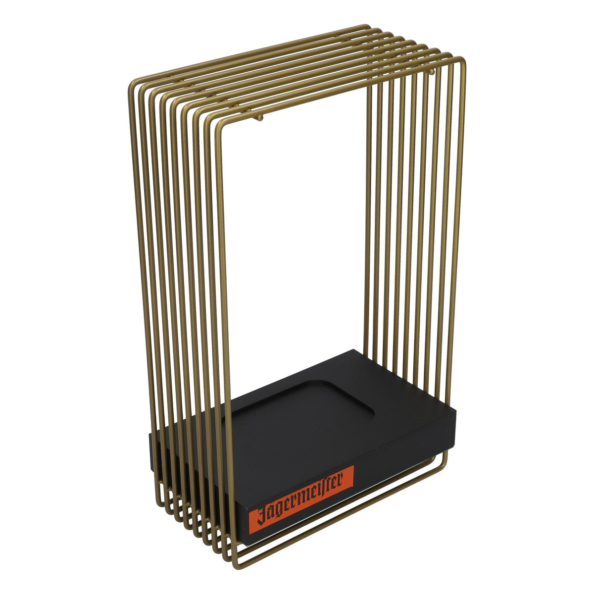 Jägermeister liqueur bottle holder, aluminum cage, plastic base, 0.7-1l bottle – View 4