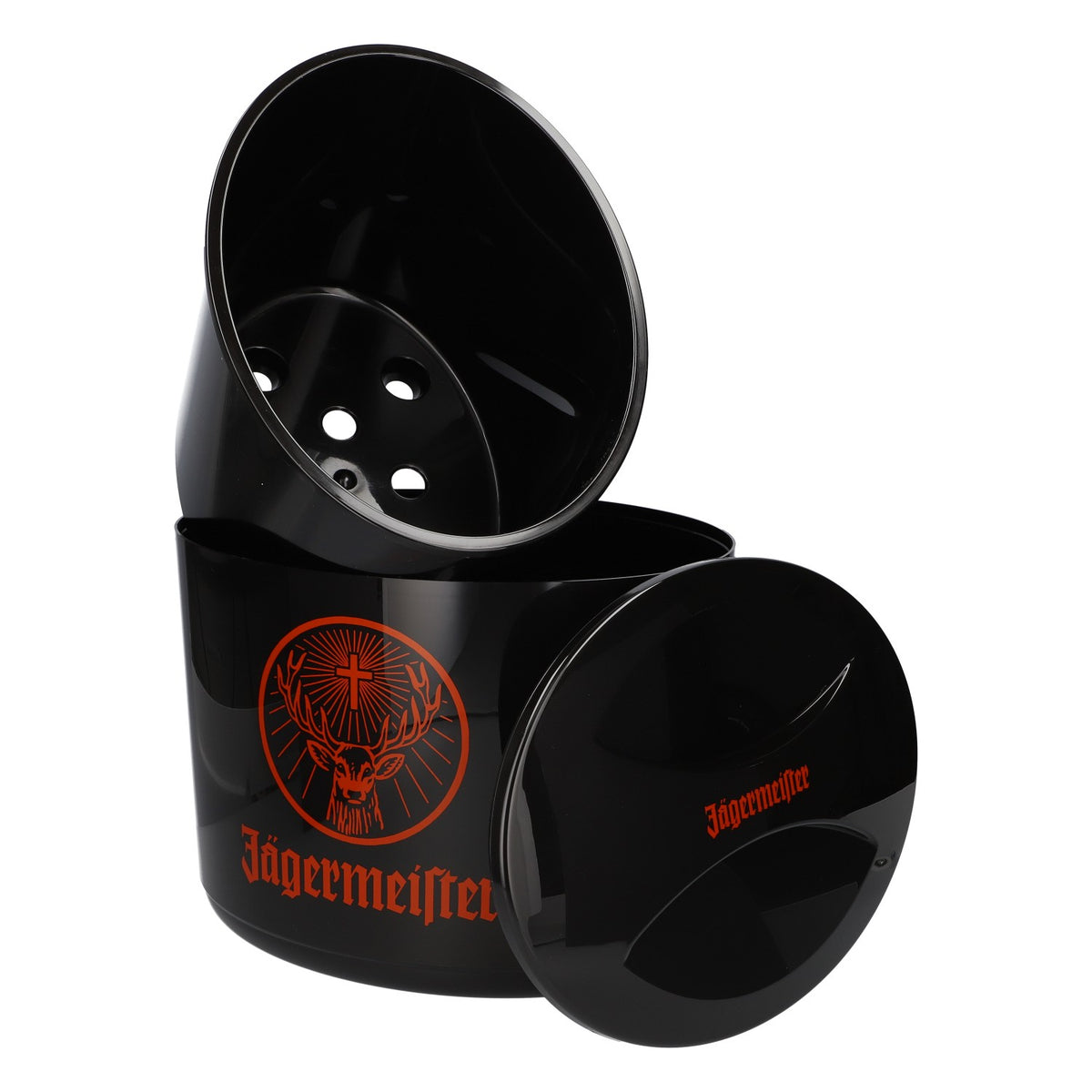Jägermeister Liqueur Cooler 10L Ice Bucket with Orange Logo, New, Black Plastic – View 5