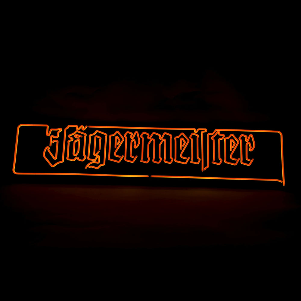 Jägermeister liqueur neon sign neon lettering orange LED