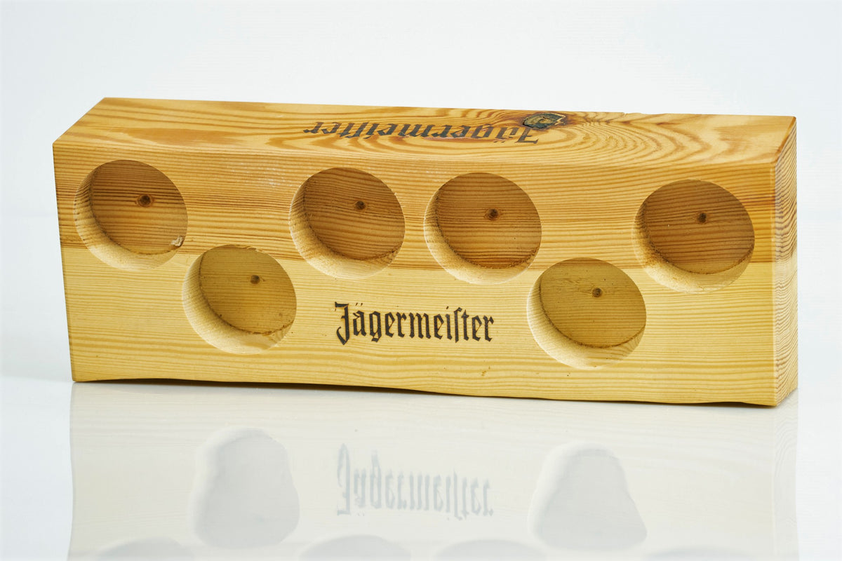 Jägermeister liqueur tray Serving tray Waiter's tray Wooden block for 6 shots