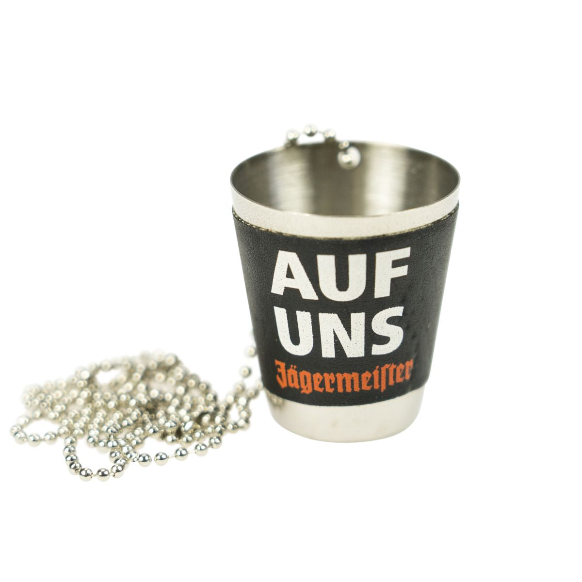 Jägermeister metal mug shot glass 2cl For Kruze with metal chain to hang around your neck