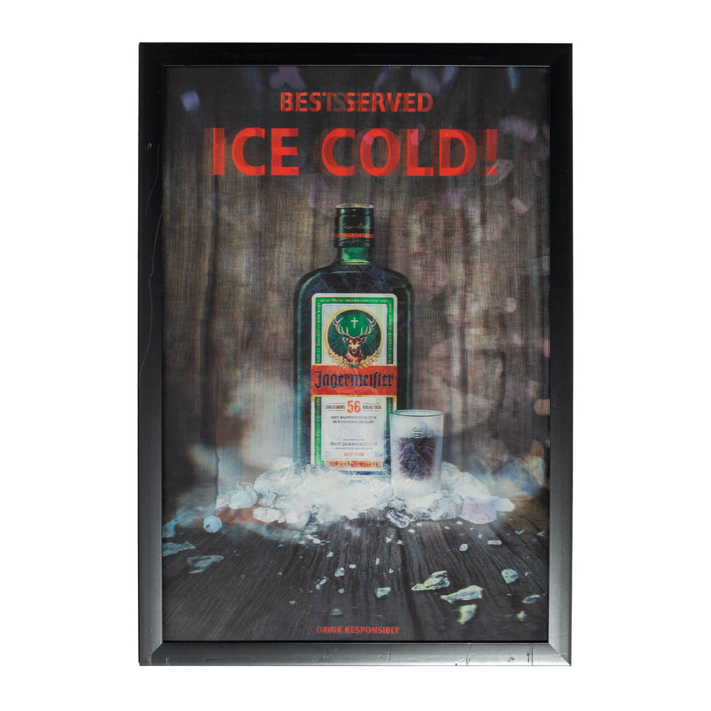 Jägermeister wall sign picture frame 3D effect poster bar decoration B-WARE