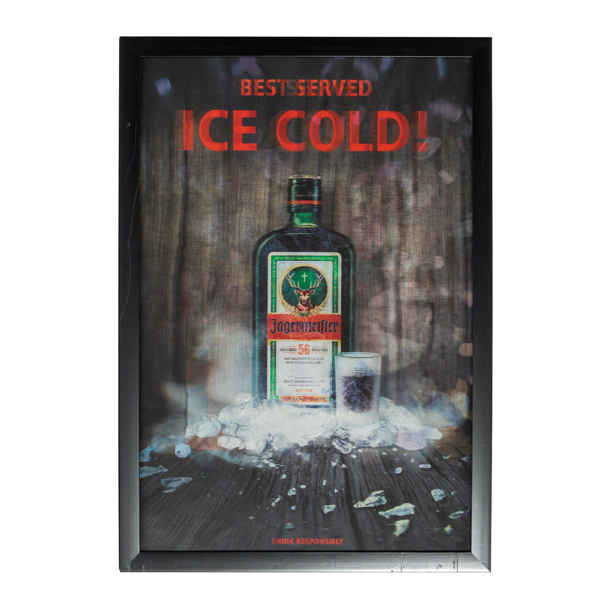 Jägermeister wall sign picture frame 3D effect poster bar decoration B-WARE