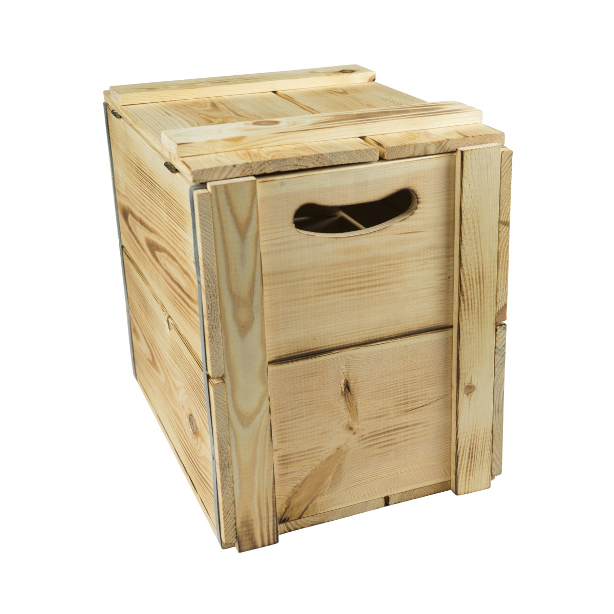 Jameson wooden box chest with hinged lid, 42 x 30 x 39 cm, stool box, Irish whiskey – View 3