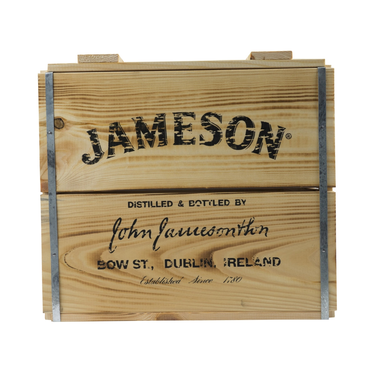 Jameson wooden box chest with hinged lid, 42 x 30 x 39 cm, stool box, Irish whiskey – View 5