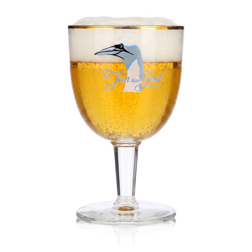 Jan van Gent Beer Glass, 0.33 L, Goblet with Golden Rim