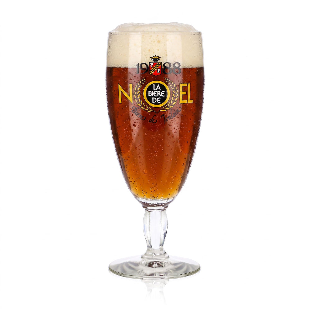 Jenlain Beer Glass, 0.25 L Tulip-Shaped "Noel 1988" Square-Stemmed Beer Glass