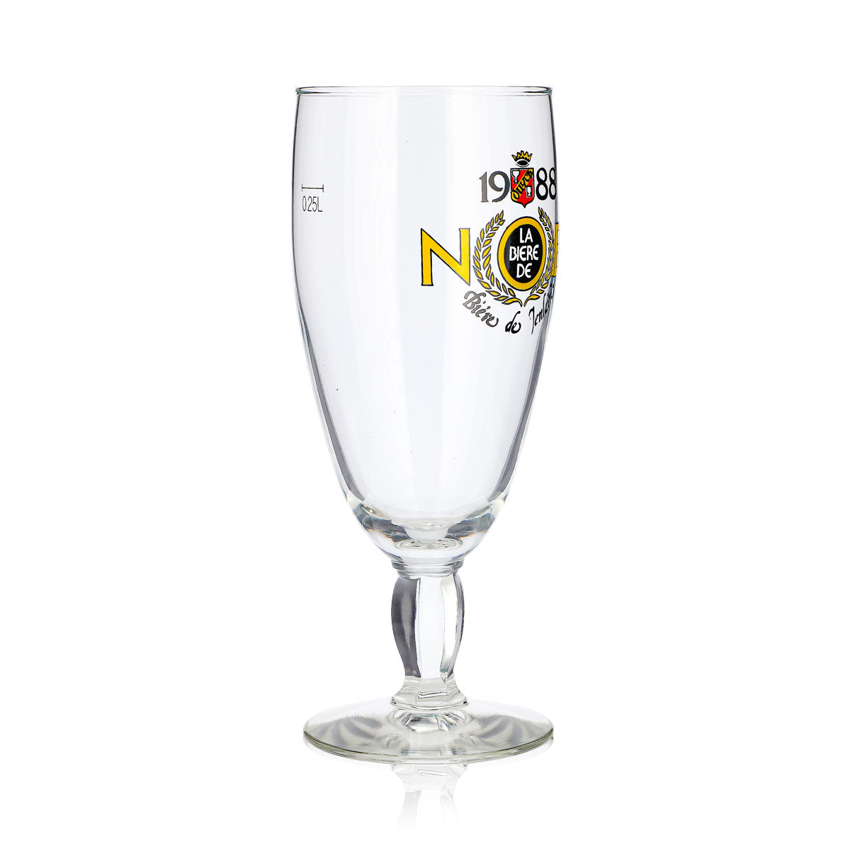 Jenlain Beer Glass, 0.25 L Tulip-Shaped "Noel 1988" Square-Stemmed Beer Glass – View 3