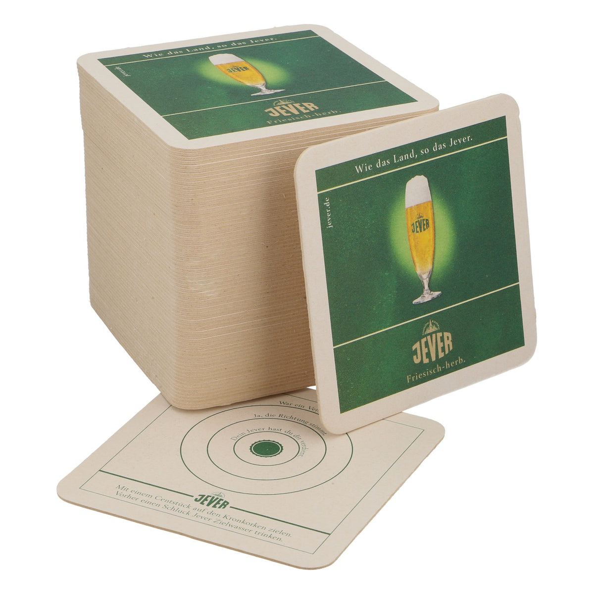 Jever Beer 80 x Beer Coasters Beer Coasters Back Side Board Games