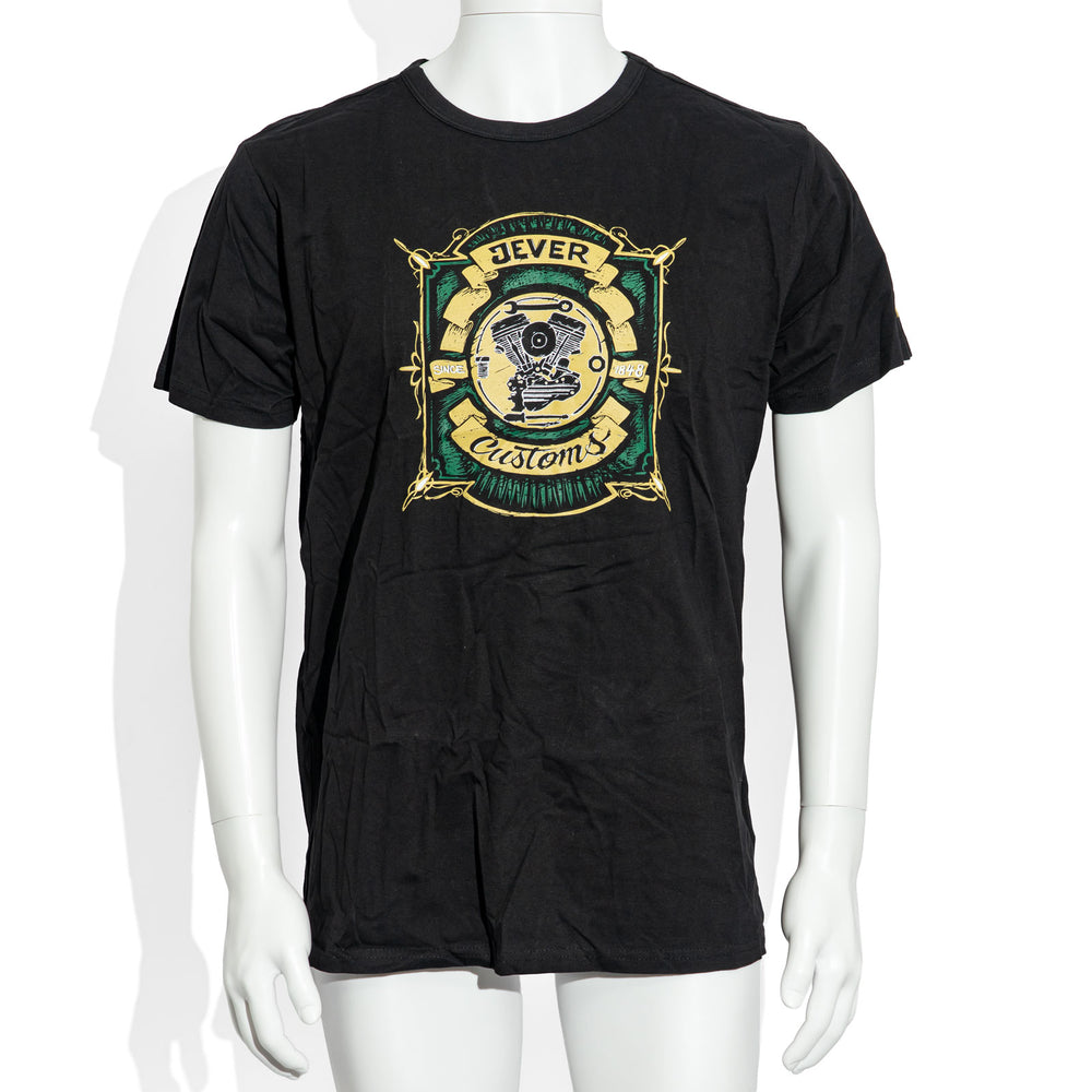 Jever Beer Glass, Size M, Biker Shirt, Design 2, Cotton T-Shirt, Biker Shirt, Black