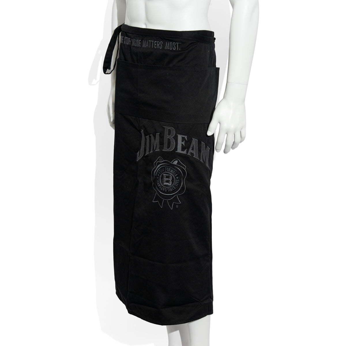 Jim Beam Glass Whiskey Waiter's Apron, Bistro Apron, Black Label Embossed—Very Elegant – View 4
