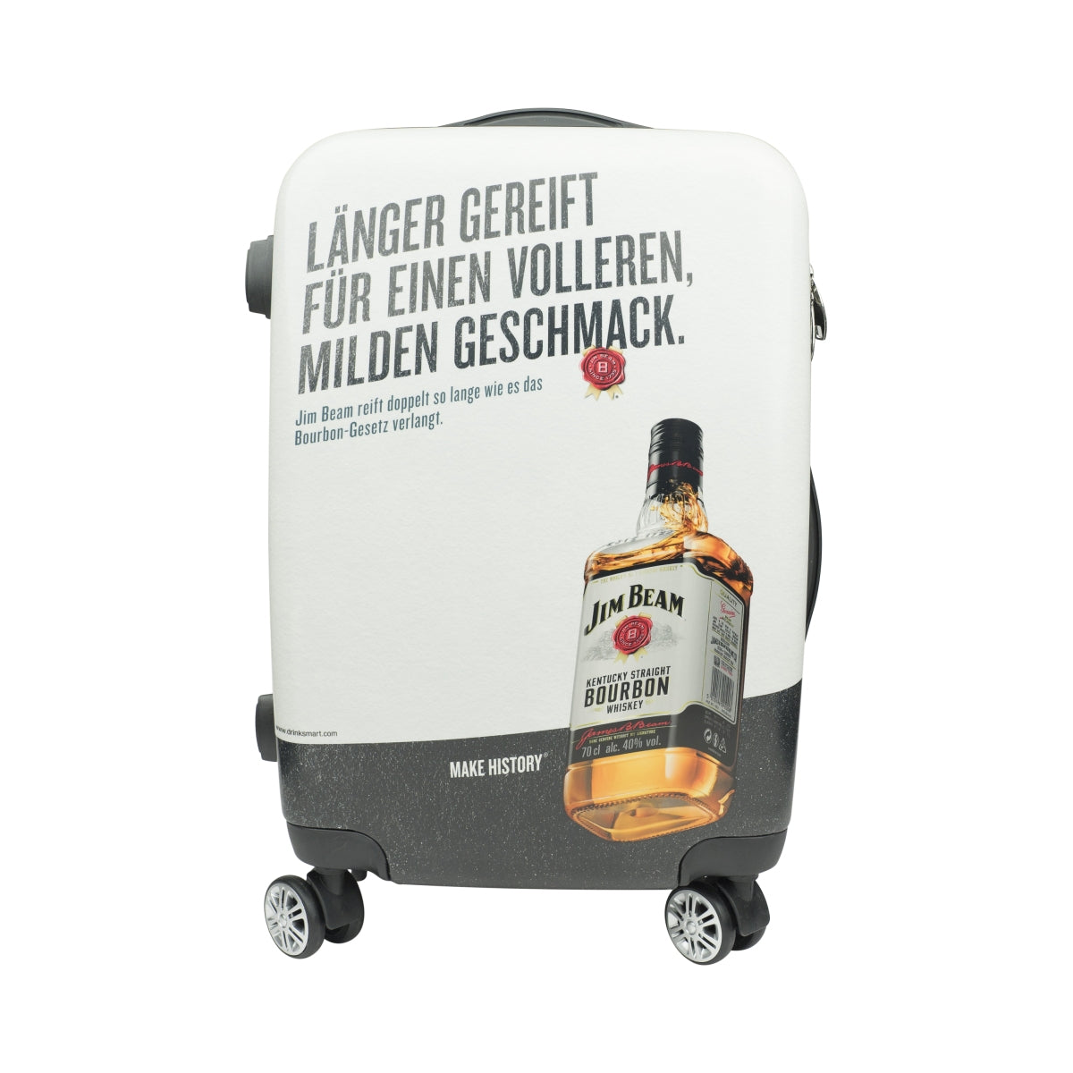 Jim Beam Whiskey Suitcase Carry-on Trolley Bag Logo Travel Wheels Rolling Suitcase