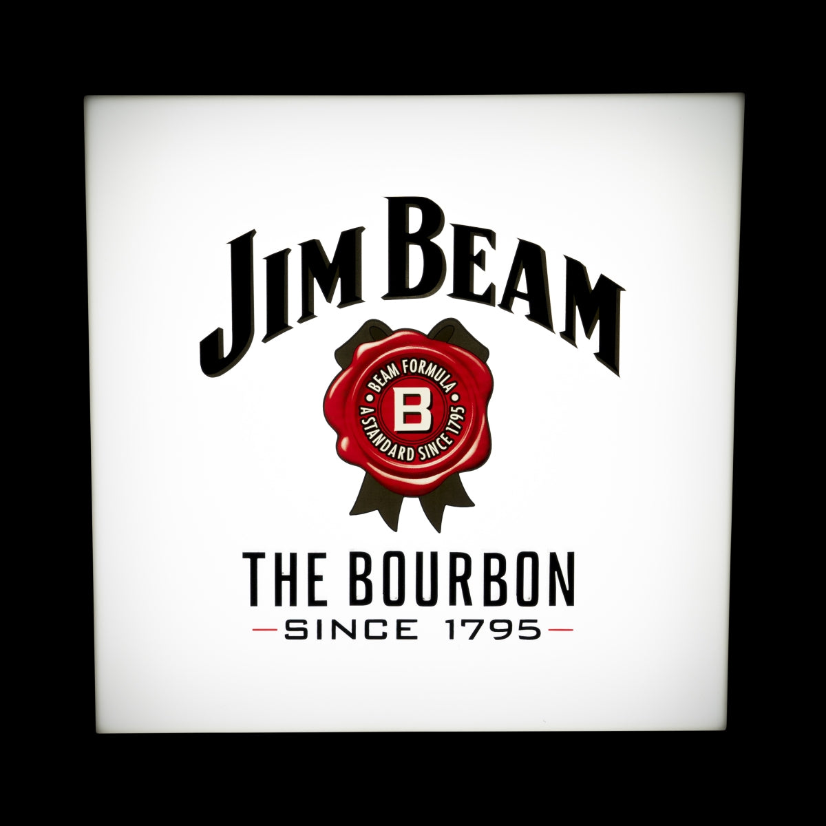 Jim Beam Whiskey Neon Sign LED Cube White 3D Advertising Board Display Light