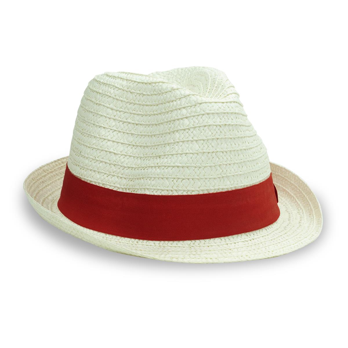 Jim Beam Whiskey Hat Panama Hat Summer Hat White Red Stage – View 2